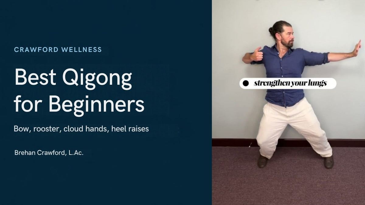 Best qigong exercises for beginners: Brehan Crawford, L.Ac., demonstrating the drawing the bow movement