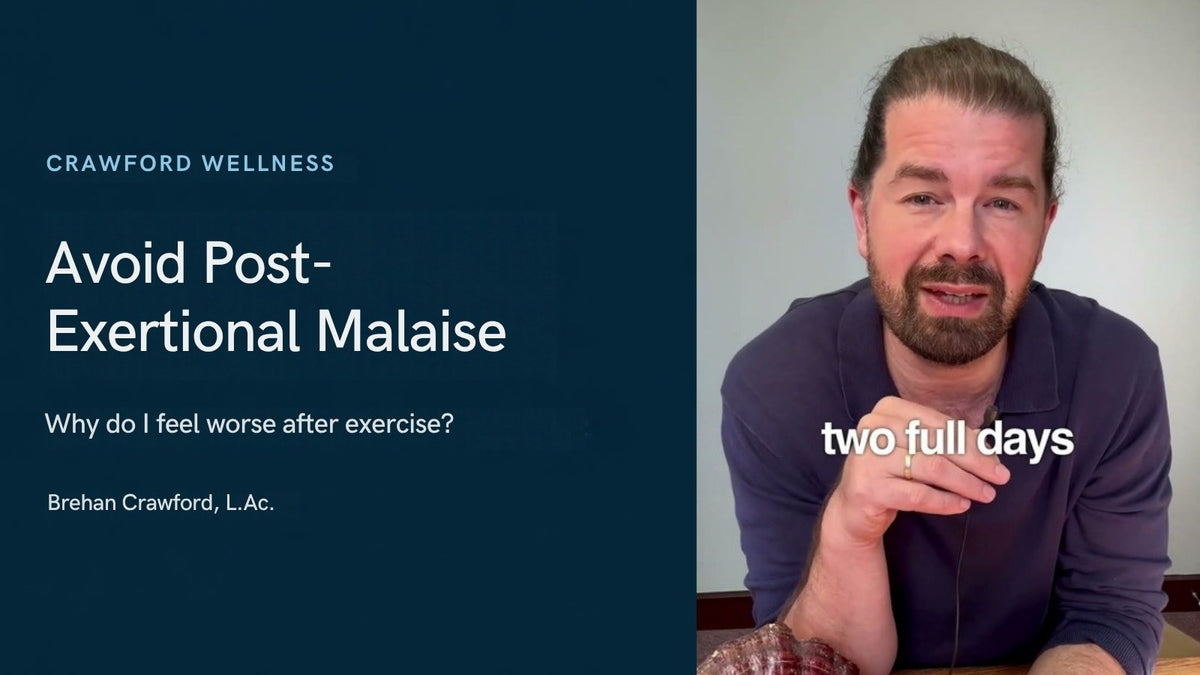 How to avoid post-exertional malaise: Brehan Crawford, L.Ac., explaining why a crash can land two full days after activity