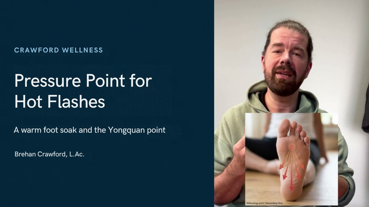 Is there a pressure point for hot flashes: Brehan Crawford, L.Ac., explaining the Yongquan point on the sole of the foot