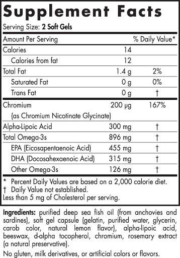 ProOmega Blood Sugar 100mg 60 softgels