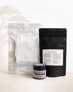 Three products from different brands on a white background
