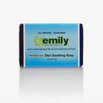 Bar of soap with 'emily' branding on a white background