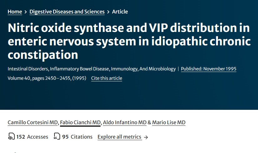 Nitric oxide synthase and VIP distribution in enteric nervous system in idiopathic chronic constipation